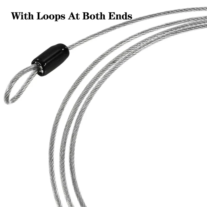 2PCS%202mm%20Transparent%20PVC%20Coated%20Cable%20304%20Stainless%20Steel%20Wire%20Rope%20Luggage%20Lock%20Core%20Wire%20With%20Double%20Ring%200.3/0.4/0.5/1/1.5/2M%20-%20Image%205