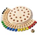 Montessori Wooden Memory Match Stick Chess Board Game Logic Braintease Toys for Boys and Girls Early Education Color Recognition. 