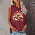 Seeyoushy Just A Girl Who Loves Sunshine and Tacos Print Summer Women Tank Top Sleeveless New Graphic T Shirt Y2k Aesthetic Tops. 