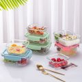 Glass Lunch Box Sealed Fresh-Keeping Box with Lid Portable Student Picnic Box Microwave-Heated Special Food Container Bento Box. 