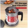 1.4L Stainless Steel Oil Strainer Pot Container Jug Storage Can With Filter Cooking Oil Pot. 
