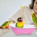 Parrot Automatic IntelligentBath Bird Shower Bathtub Supplies Blue Cute Plastic Cage AccessoriesHousehold Accessory Bird Bath.