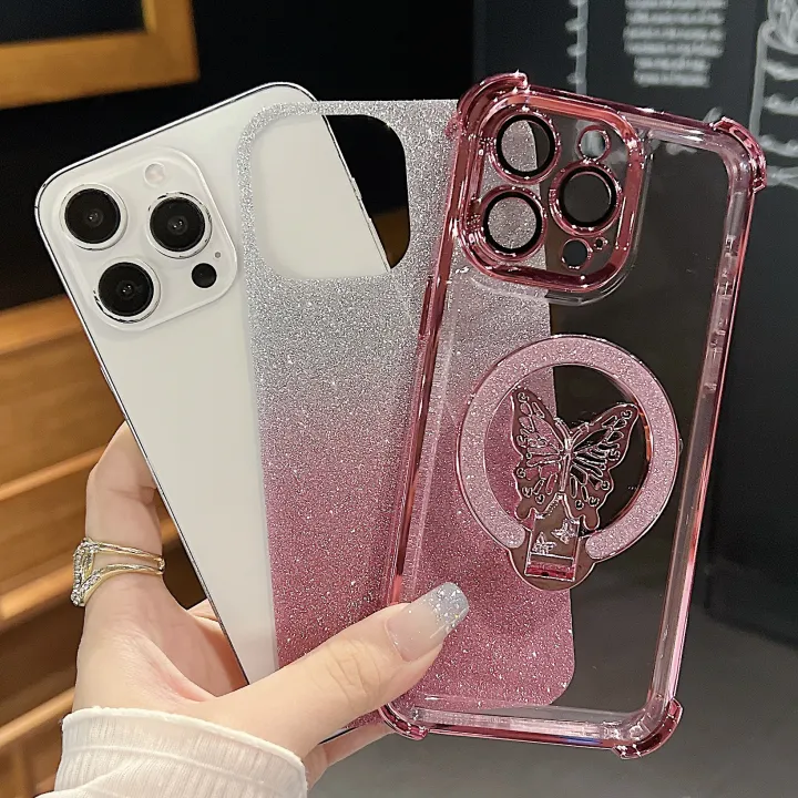 Luxury%20Butterfly%20Glitter%20Holder%20With%20Lens%20Film%20Phone%20Case%20For%20iPhone%2011%2012%2013%2014%2015%2016%2017%20Pro%20Max%20Plus%20Four%20Corner%20Anti%20Fall%20-%20Image%205
