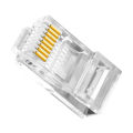 50PCs Cat6 Connector RJ45 Connector Network Unshielded RJ45 Perforated Crystal Head Network Cable.