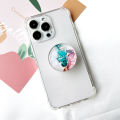 Marble Pattern Crystal Glass Phone Holder Foldable mobile phone Socket Crystal Glass phone grips. 