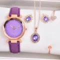 4PCS Set Luxury Women Watches Rhinestone Fashion Elegant Wristwatch Quartz Watch Ladies Clock For Girl Gift. 