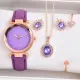 4PCS Set Luxury Women Watches Rhinestone Fashion Elegant Wristwatch Quartz Watch Ladies Clock For Girl Gift. 