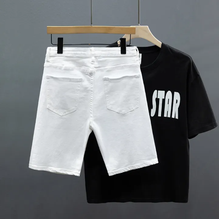 New%20Men's%20Summer%20Straight%20Denim%20Shorts%20Cotton%20Washed%20Breathable%20Fashion%20Short%20Jeans%20Casual%20Korean%20Comfortable%20Male%20Shorts%20-%20Image%202