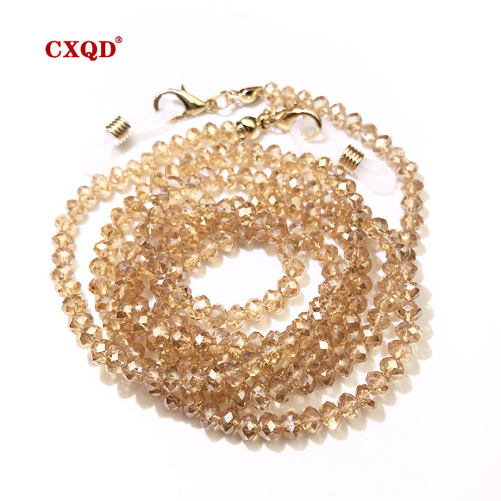 Fashion Reading Glasses Chain for Women Sunglasses Cords Casual 4mm Color Plating Beaded Eyeglass Strap Rope Masks Necklace 