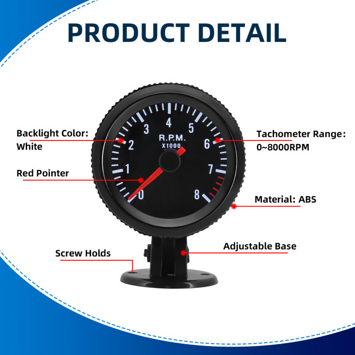 8K%20Tachometer%2012V%20Car%20Tacho%20Meter%2052mm%20with%20White%20LED%20Gauge%208000%20RPM%20for%201-8%20Cylinders%20Gasoline%20Engine%20+%20Gauge%20Holder%20-%20Image%204
