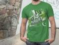 14 August Independence Day T Shirt For Men Women Boys And Girls Green Pakistan Flag 14th August Jashne Azadi Shirt. 