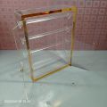 Acrylic plastic bangle stand new look with golden border 4 step. 