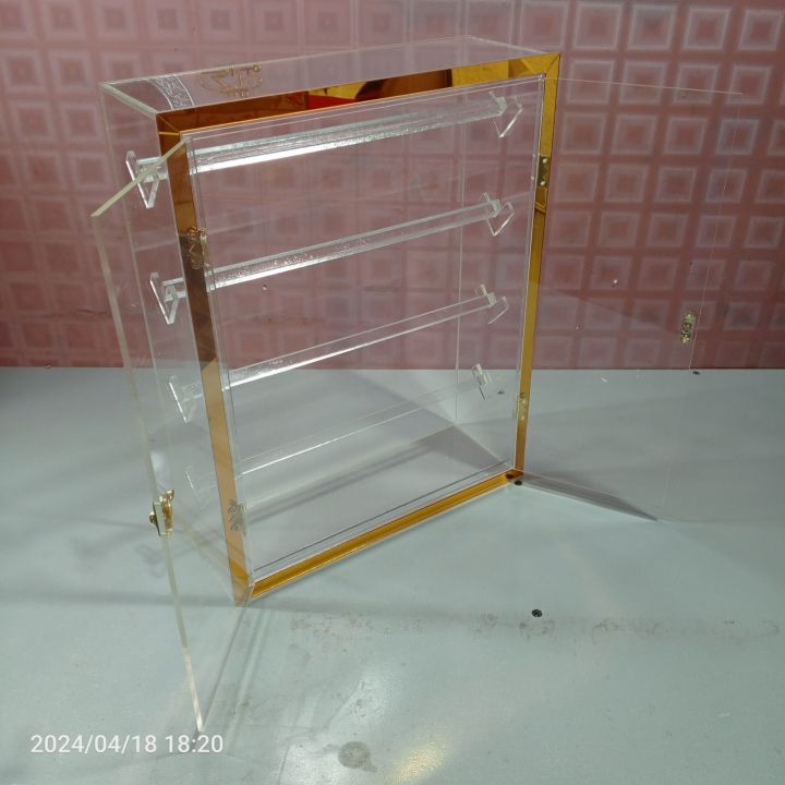 Acrylic plastic bangle stand new look with golden border 4 step