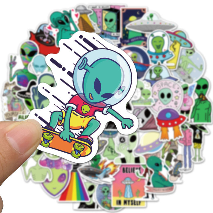 50PCS New Alien Cartoon Graffiti Stickers for Boys Toy Scrapbooking Phone Luggage Laptop Helmet Waterproof Decals