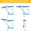Cabinet Hinges Hydraulic 100N Door lift support for kitchen pneumatic gas spring for wood furniture. 