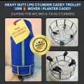 Multiple Use Caddy Trolley Dolly Stand on Wheels for Round Planter Pot / LPG Gas Cylinders / Urns / 19L Water Bottle. 
