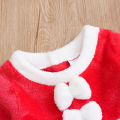 Christmas Newborn Clothes Cute Bow Flannel Comfortable And Soft 0-18 Girls Autumn And Winter Long Sleeved Baby Skirt+Hat. 