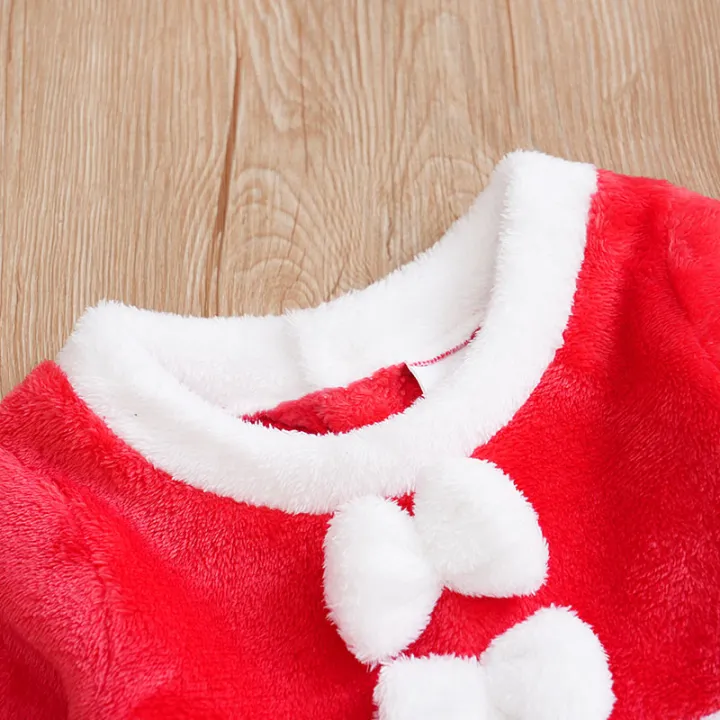 Christmas%20Newborn%20Clothes%20Cute%20Bow%20Flannel%20Comfortable%20And%20Soft%200-18%20Girls%20Autumn%20And%20Winter%20Long%20Sleeved%20Baby%20Skirt+Hat%20-%20Image%203