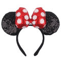 1pc Mouse Ears Headband Girls And Kids 4 Inch Polka Dot Bow Hairdband Holiday Party Travel DIY Hair Accessories.