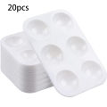 2/8/12/20/50/100 Pcs White Plastic Paint Palette 6 Well Watercolor Palette Rectangular Paint Tray Paint Mixing Palette.