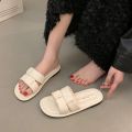 Women's Summer Outdoor Sandals Soft Bottom Flat Slippers Beach Casual Fashion Crystal Pad PVC Material Breathable Slip-On Shoes. 