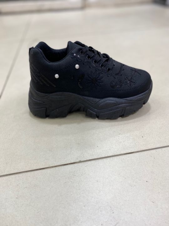 high sole black joggers for girls