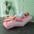 Inflatable Lazy Sofa Flocking PVC Sofa Chair Portable Rest Mattress S-Shaped Ergonomic Recliner Lunch Break Lounge Chair for Kid. 