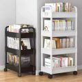 3/4 Tier Mobile Storage Rack Trolley Organizer With Wheels Plastic  Kitchen Organizers Household Cart Mobile Trolley Bookshelf. 