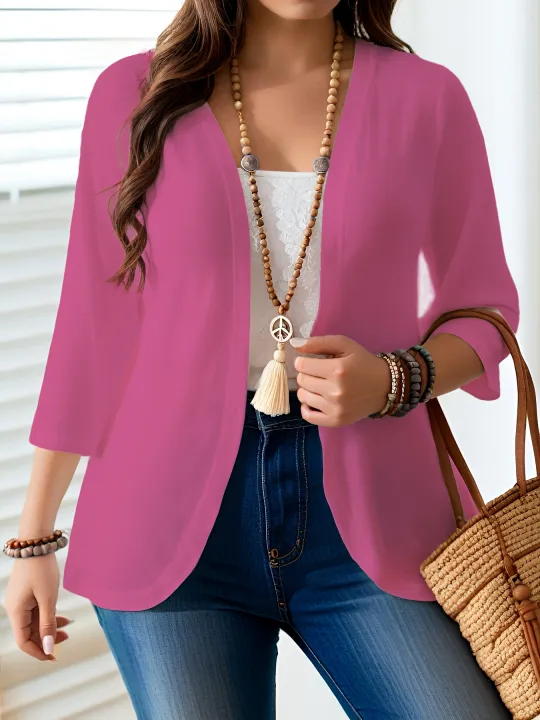 Plus-size%20women's%20open-front%20cardigan,%20lightweight%203/4%20sleeve%20casual%20jacket,%20solid%20color%20layering%20fashion.%20-%20Image%207