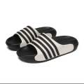 Stylish Black & White Slide Sandals – Casual Comfortable Slippers for Men. 