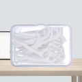 50 plastic dental floss sticks in square box. 