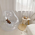 Transparent Inflatable Lounge Chair, Indoor and Outdoor Clear PVC Inflatable Single Sofa for . 