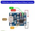 Pack of 2,TP4056 lithium ion battery charging module, Micro USB interface. 
