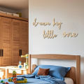 Dream Big Little One Wooden Wall Sign Wall Stickers Wood Phrase Display Wall Art for Boys and Girls' Room Wooden Decoration. 