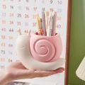 1Pc Snail-Shaped Pen Holder ABS Multi-Functional Desk Organizer Pencil Storage Desktop Stationery Container Makeup Brush Holder pen gpt. 