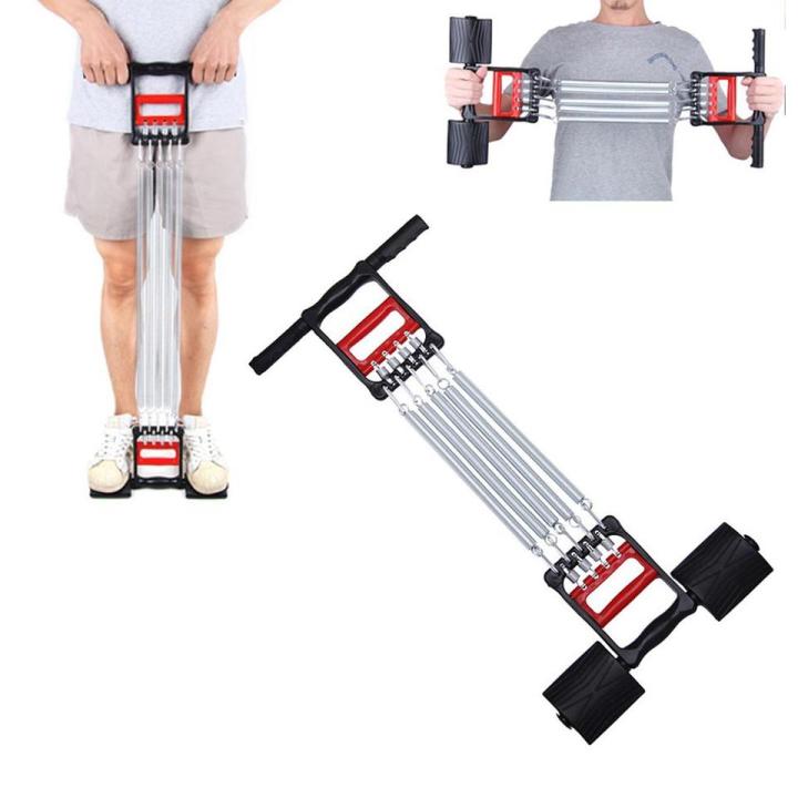 Multi Usage 3 In 1 Chest Expander Spring For Men Inbuilt Hand Gripper Cum Tummy Trimmer Exerciser With 5 Detachable Springs For Home Mini Gym