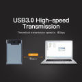 USB 3.0 3.1 External Hard Drive Enclosure 2.5 Inch SATA to USB3.0 UASP Clear Portable Hard Drive Case HDD Tool-Free Transparent. 