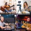 Haomuren Professional USB Streaming Podcast PC Microphone Studio Cardioid Condenser Mic Kit with Boom Arm For Recording YouTube. 