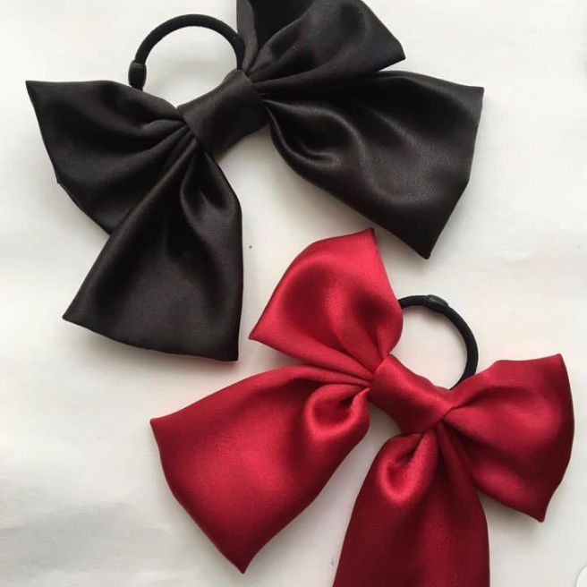 Silk Bow Hair Ponytail for Women & Girls, Lightweight, Washable, Casual Daily Use