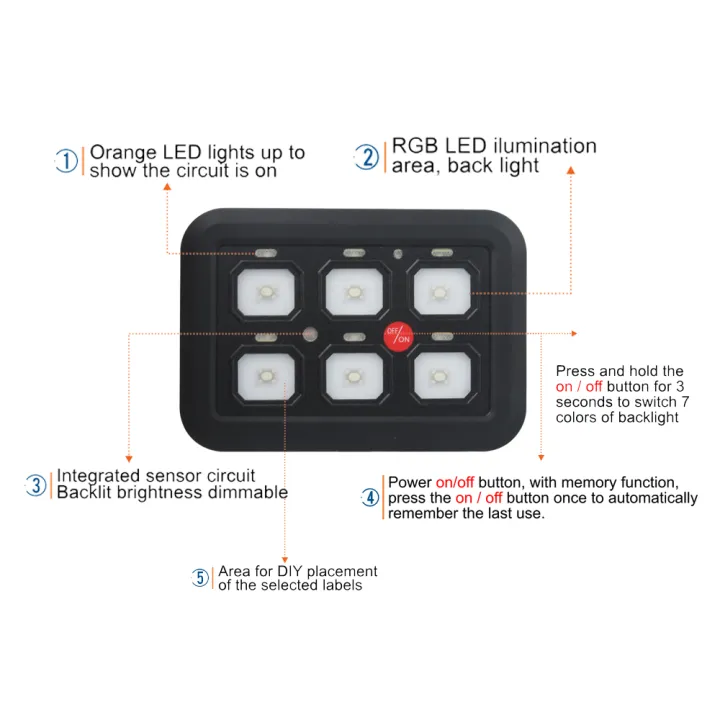 12V%20LED%206%20Gang%20Switch%20Panel%20600W-1200W%20Circuit%20Control%20Relay%20System%20Box%20Slim%20Touch%20Control%20Panel%20for%20Boat%20Jeep%20UTV%20Caravan%20-%20Image%203
