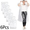 6Pcs Disposable Waterproof Raincoat Outdoor Hiking Mountain Travel Emergency Transparent Portable Adult Poncho Rain.