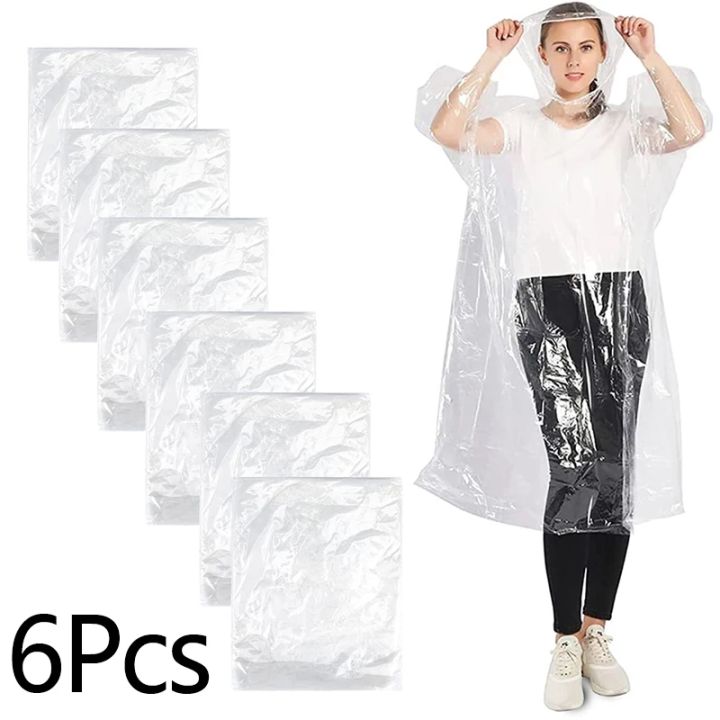 6Pcs%20Disposable%20Waterproof%20Raincoat%20Outdoor%20Hiking%20Mountain%20Travel%20Emergency%20Transparent%20Portable%20Adult%20Poncho%20Rain%20-%20Image%203