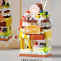NEW DIY Hamburger Restaurant Coffee Store Flower Street View Food Building Blocks Kit Girls Bricks Movie Model Kids Toy Children. 
