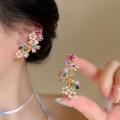 Romantic Colorful Zircon Flower Earrings For Women Girls Fashion Sweet Waterdrop Flower Earrings Exquisite Party Jewelry Gifts. 