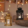 Ramadan LED Candle Lantern – Decorative Moonlight Lamp for Eid Mubarak, Battery Operated Hanging Night Light. 