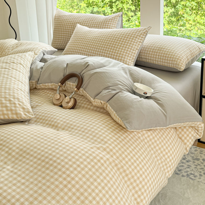 3pcs%20Simple,%20soft%20and%20skin-friendly%20duvet%20cover%203-piece%20set%20(1%20duvet%20cover%20+2%20pillowcases)%20(without%20core)Striped%20checkered%20-%20Image%205