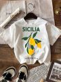 Amalfi Coast-Camiseta con diseño de limón y fruta para mujer camisetas deportivas de verano de manga corta para mujer.