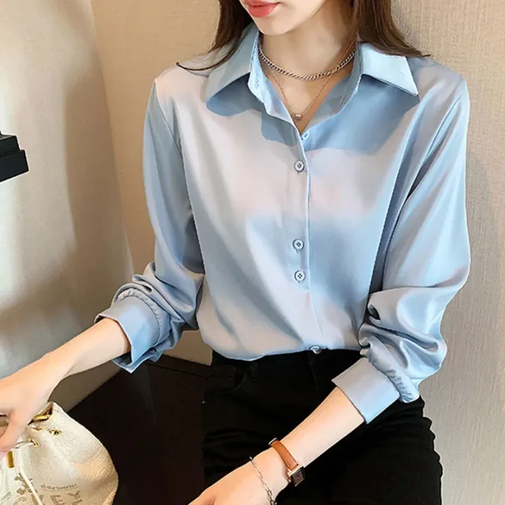Black%20Chiffon%20Shirts%20For%20Women%20Spring%20NEW%20Solid%20Long%20Sleeve%20Shirts%20Korean%20Fashion%20Ladies%20Blouse%20Simple%20Female%20Clothing%20Tops%20-%20Image%203