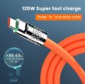 3 in 1 120W 6A Fast Power Type C Cable Micro USB  Cable for all mobile. 