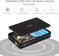 Mini UPS Battery Backup Uninterruptible Power Supply for Router, Modem, Security Camera, Built-in 10000mAh. 